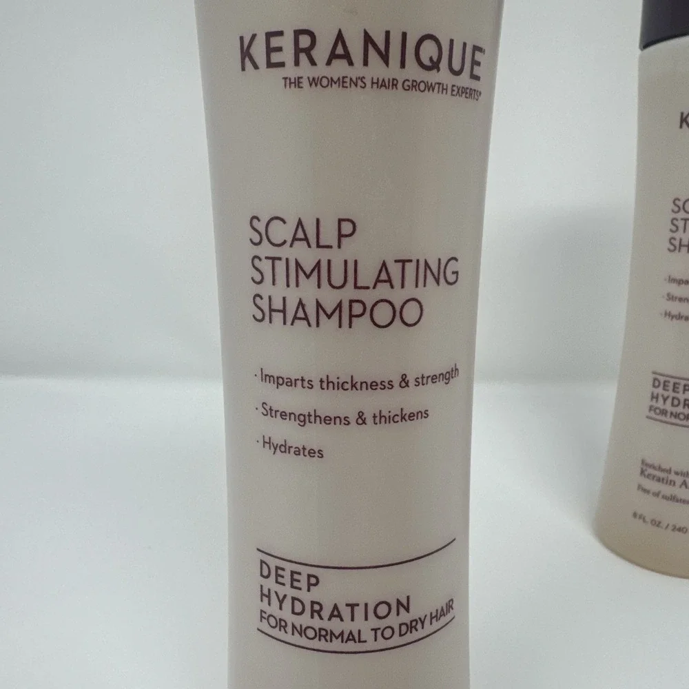 2 x Keranique 8 oz Scalp Stimulating Shampoo Deep Hydration Normal to Dry